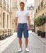 WINCHESTER INDIGO1 : Bermuda en jean homme bleu stone en coton style cargo décontracté-5