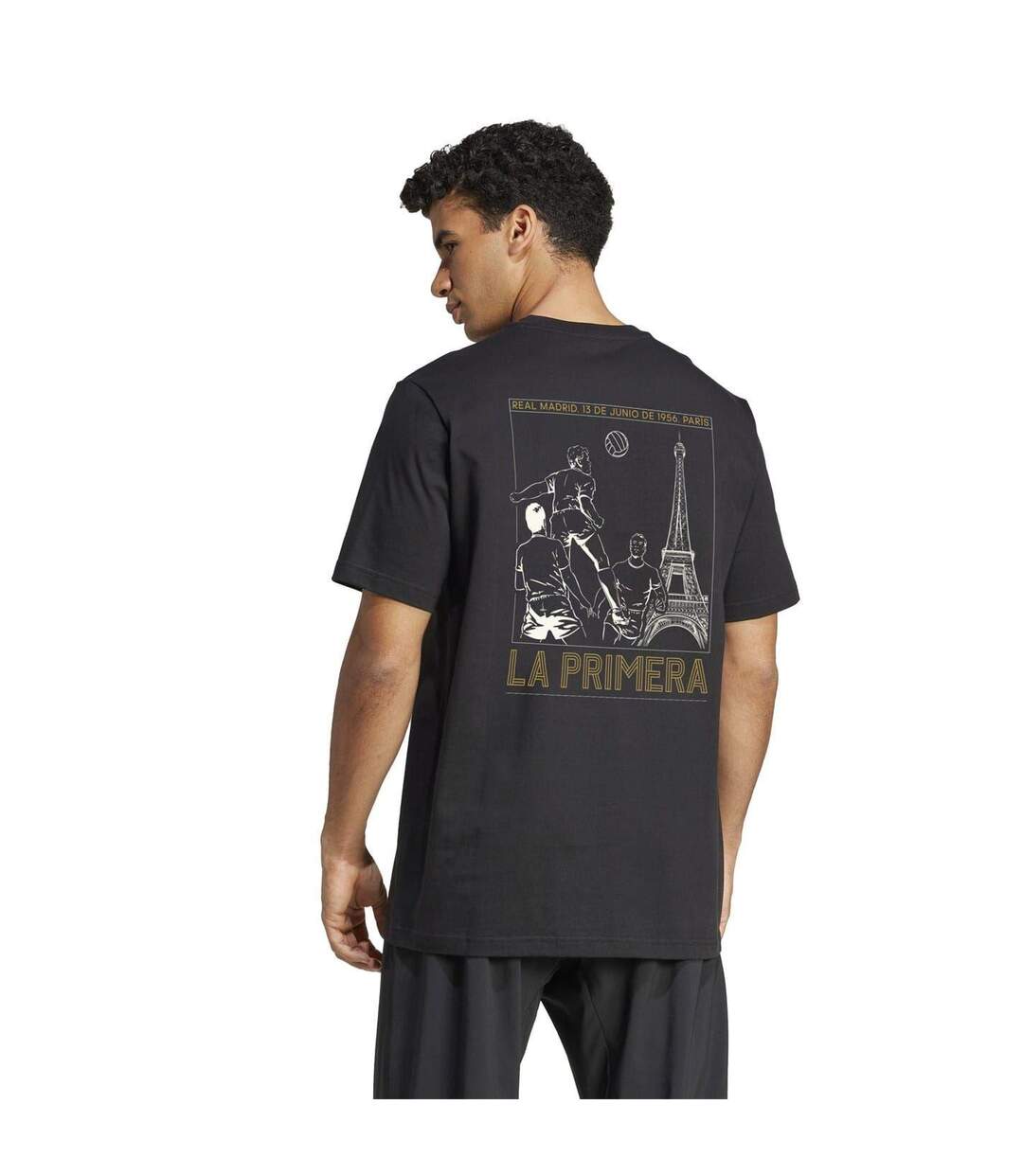 T-shirt Manches Courtes Motif/style Real Madrid Cf Homme Noir Adidas-3