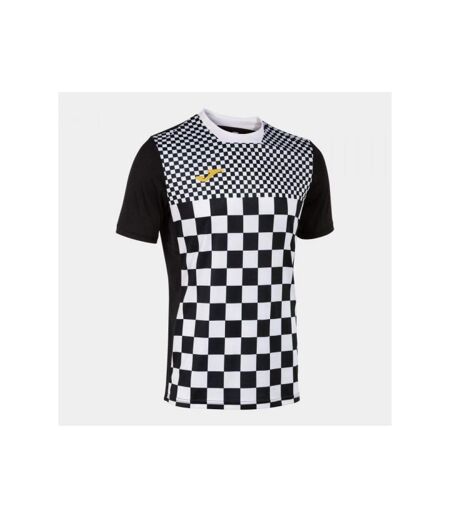 T-shirt Motif/style Damier Flag Homme Blanc Noir Joma