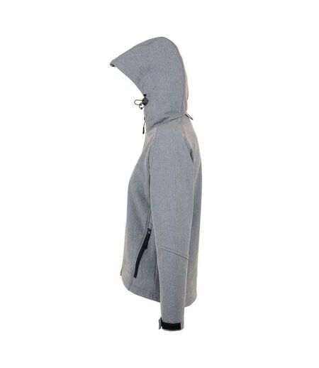 Womens/ladies Replay Soft Shell Jacket Grey Melange SOLS