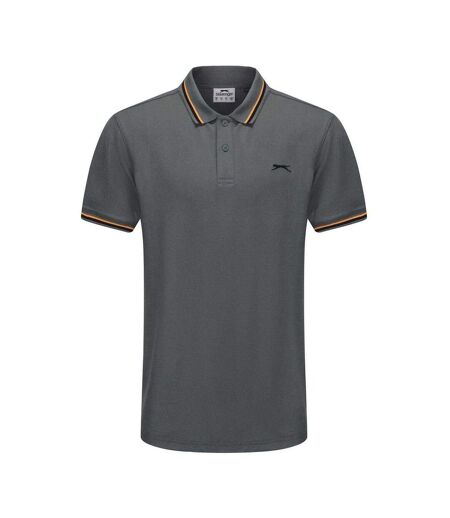 Polo Motif/style Rayure Contrastée Sur Bord Homme Ardoise Slazenger