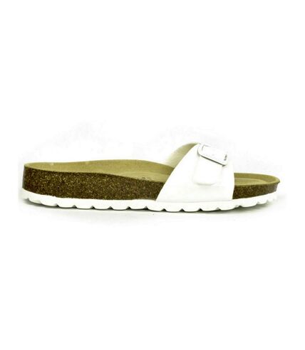 Sanosan Womens/Ladies Malaga Lacquered Sandals (White/Brown) - UTBS3061