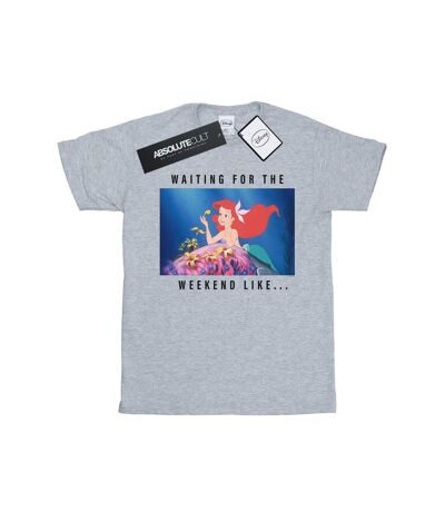 Disney Princess - T-shirt ARIEL WAITING FOR THE WEEKEND - Homme (Gris chiné) - UTBI44279