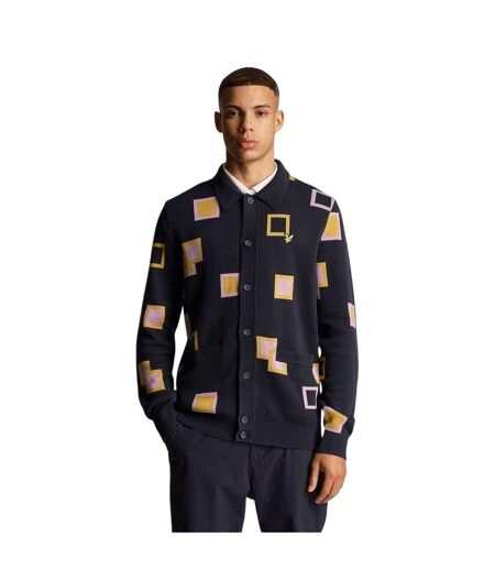 Cardigan Décontracté Motif/style Carré Homme Bleu Marine Foncé Lyle & Scott
