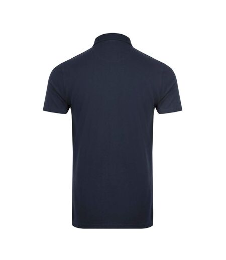 Mens miles pique natural polo shirt navy Weird Fish