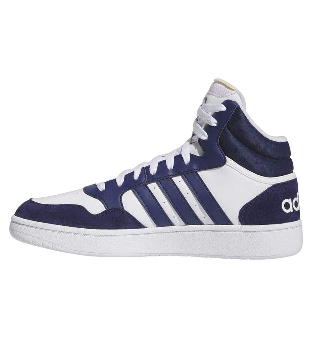 Baskets Hoops 3.0 Homme Blanc Bleu Marine Adidas-1