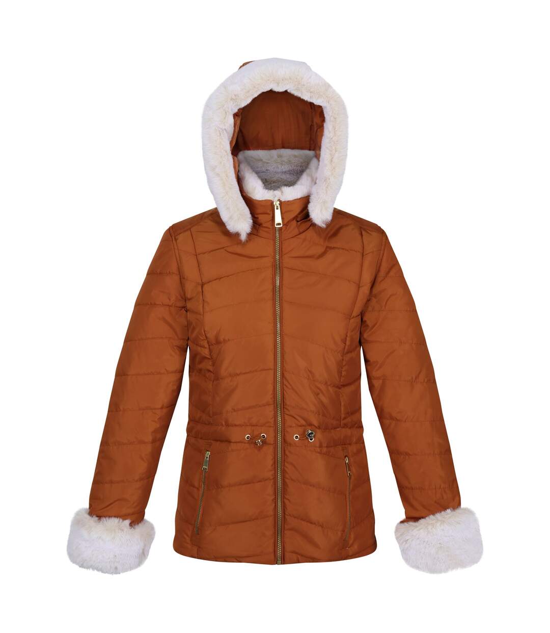 Womens/ladies willabella faux fur trim jacket copper almond Regatta-1