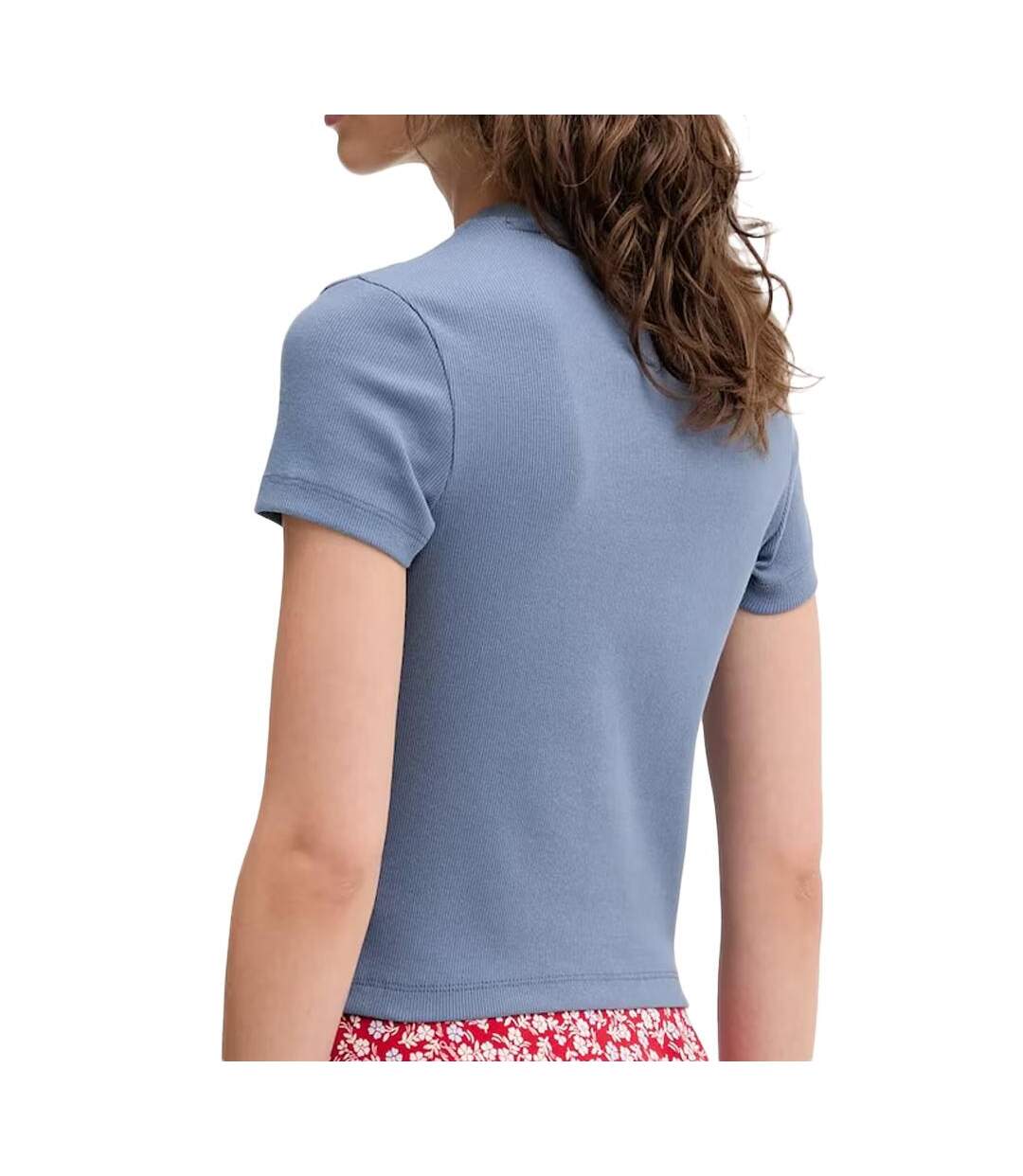 T-Shirt bleu foncé femme tommy hilfiger script-2