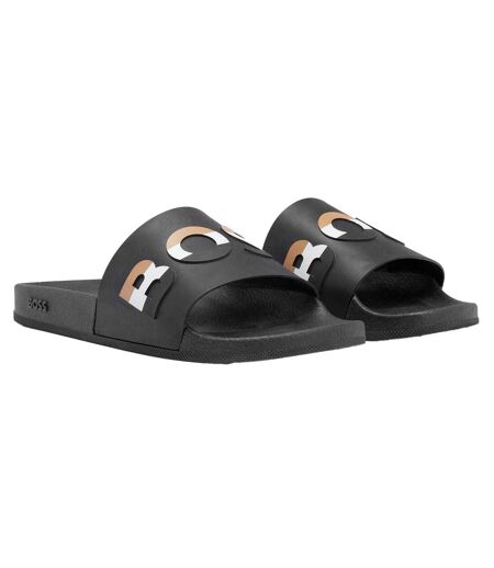 Claquettes Bay Homme Noir Boss