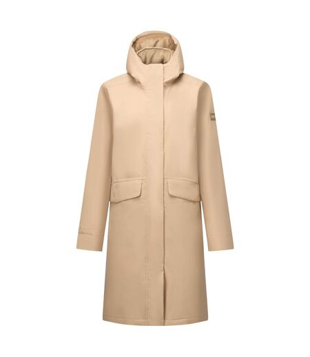 Veste Imperméable Longue Et Unie À Capuche Et Taille Ajustable Ramona Femme Beige Regatta