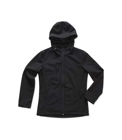 Stedman Womens/Ladies Active Softest Shell Jacket à capuche (Noir) - UTAB317