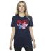 Disney Femmes/Les femmes Lilo & Stitch - T-shirt boyfriend en coton avec des cœurs (Bleu marine) - UTBI30098-2