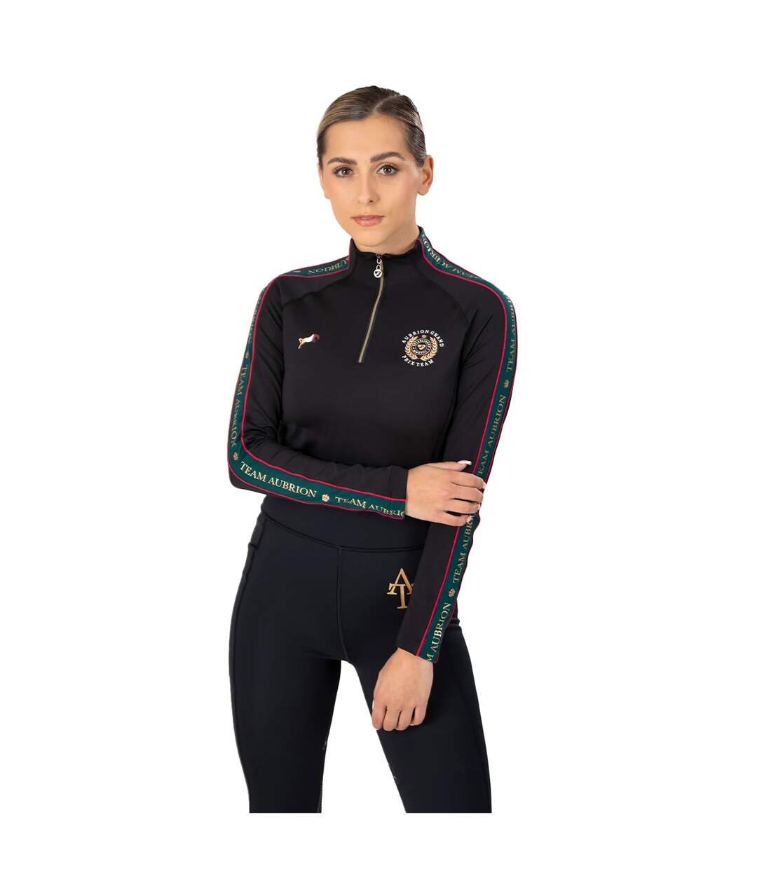 Haut thermique team femme noir Aubrion-2