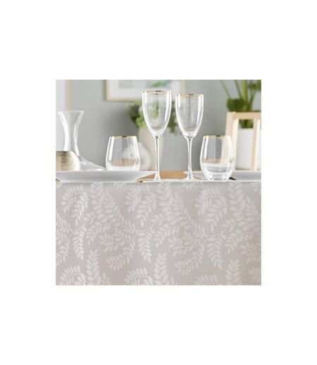 Nappe Jacquard Imprimé Doriane 140x240cm Taupe