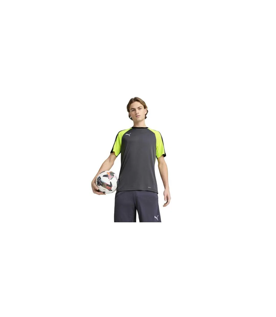 Mens Individualliga Tailored T-shirt Grey Yellow Puma-1