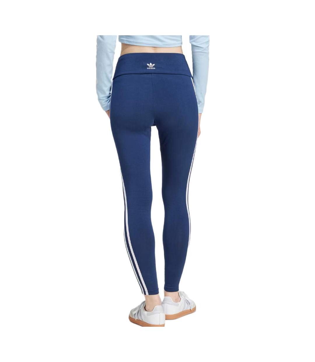 Legging bleu femme adidas 3 bandes-2