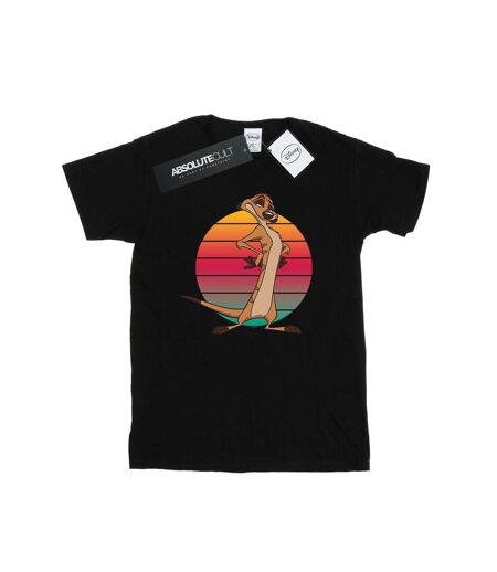Disney Womens/Ladies The Lion King Timon Sunset Cotton Boyfriend T-Shirt (Noir) - UTBI29049