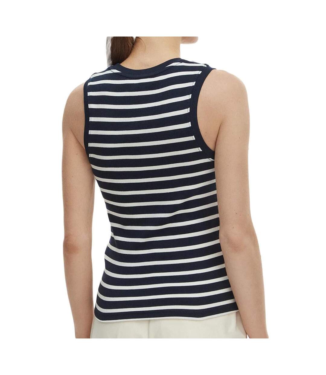 Débardeur marine/blanche femme tommy hilfiger slim cody-2