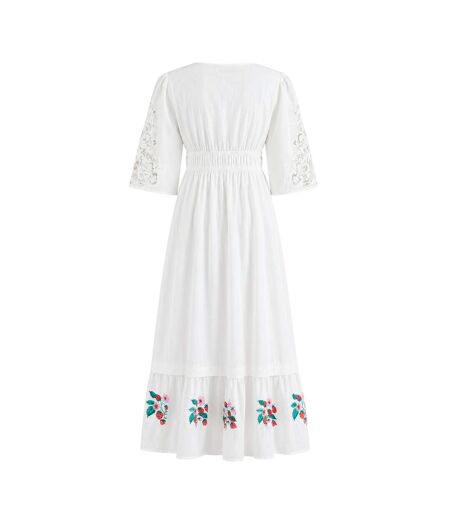 Womens/ladies Strawberry Broderie Dress White Cath Kidston
