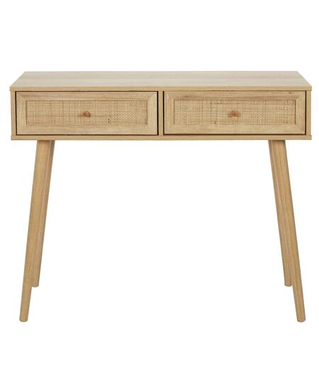 Console Bali à 2 tiroirs effet cannage - Beige