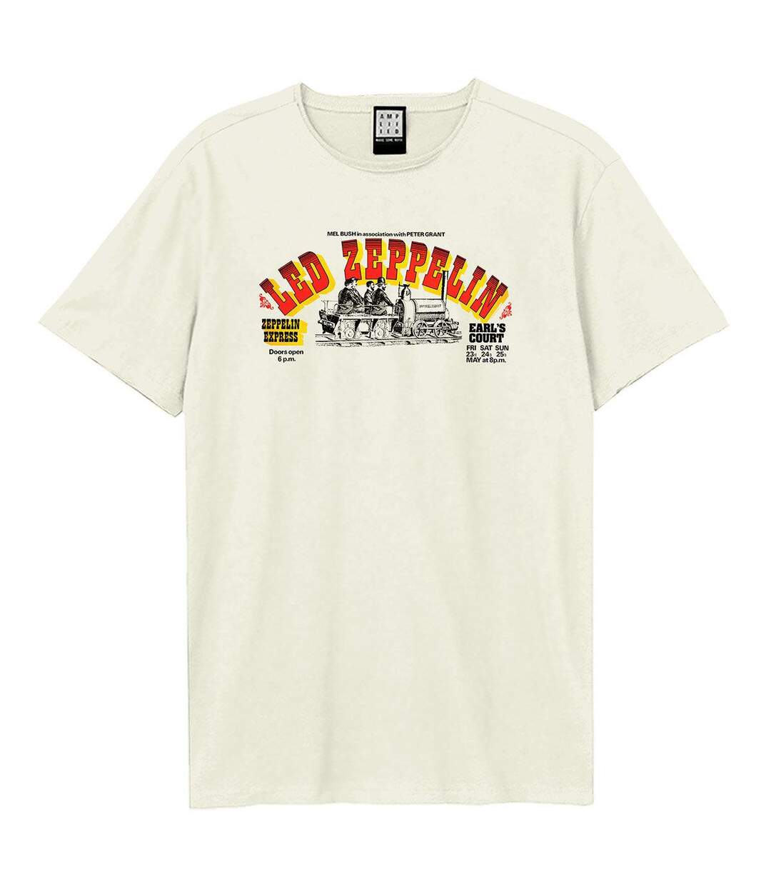 T-shirt Motif/style Led Zeppelin Express Adulte Vieux Blanc Amplified-1