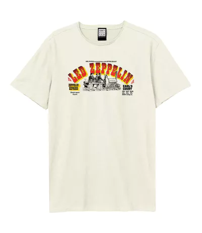 T-shirt Motif/style Led Zeppelin Express Adulte Vieux Blanc Amplified