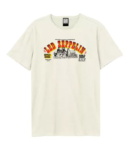 T-shirt Motif/style Led Zeppelin Express Adulte Vieux Blanc Amplified