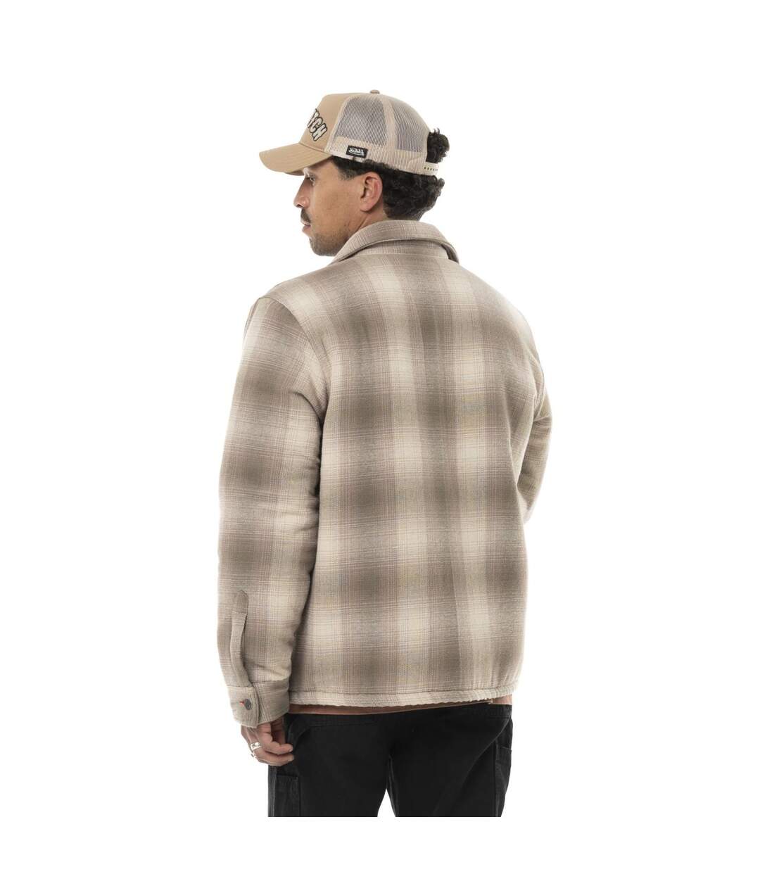 Sur Chemise homme en flanelle à carreaux doublée sherpa Heaven Vondutch-3