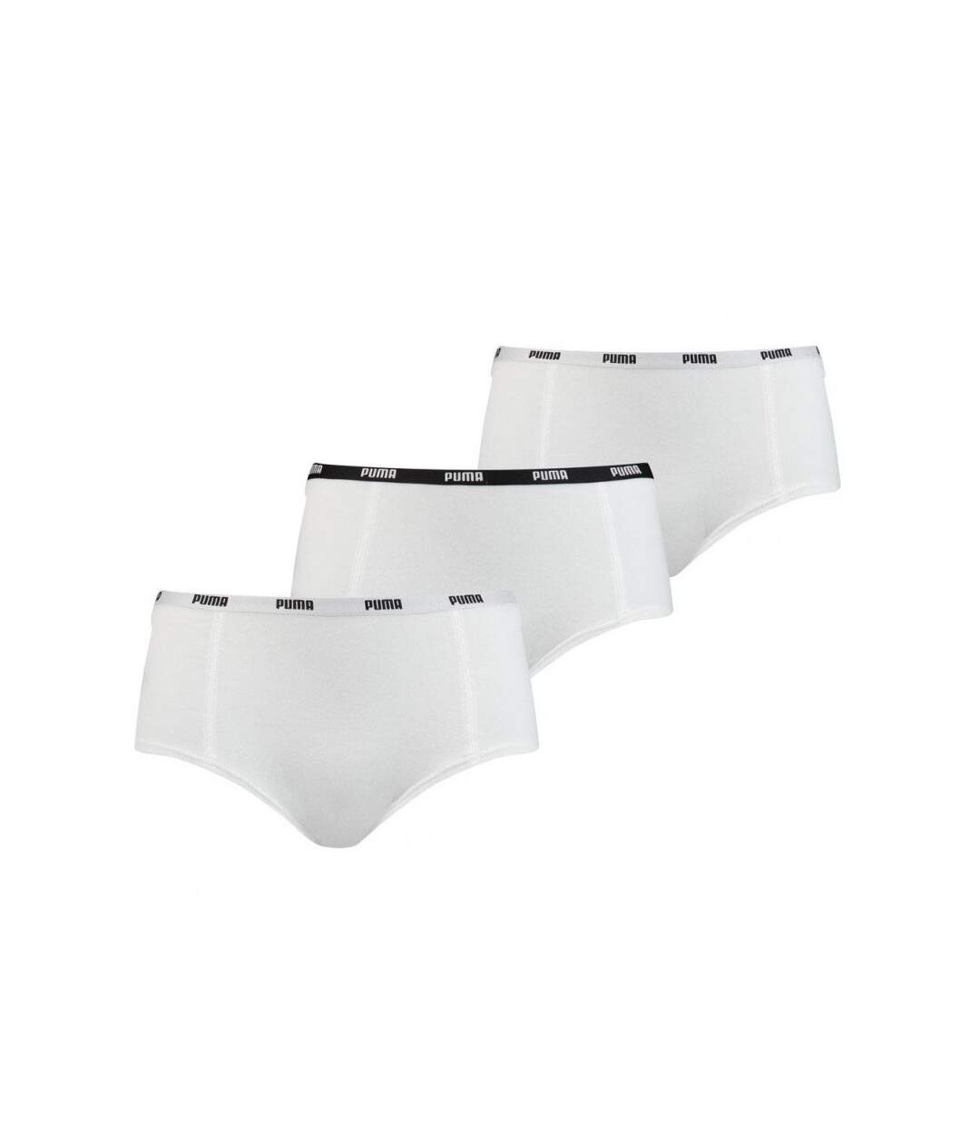 PUMA Lot de 3 Boxers Femme Coton PACKX3 Blanc-1