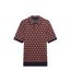 Mens Geometric Jacquard Short-sleeved Polo Shirt Maroon Ted Baker-2