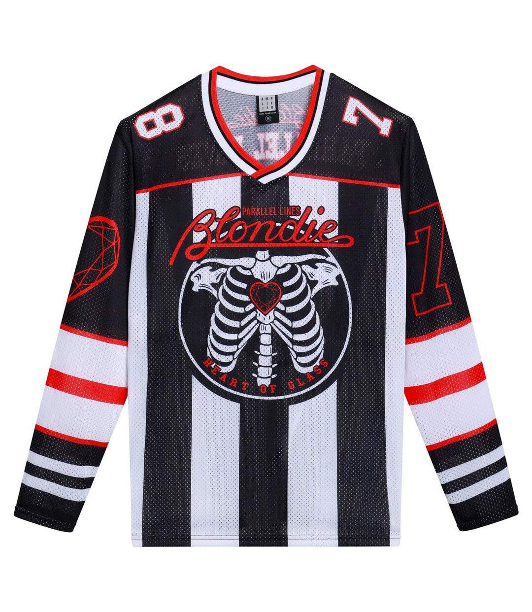Maillot Hockey Motif/style Blondie Adulte Blanc Amplified-1