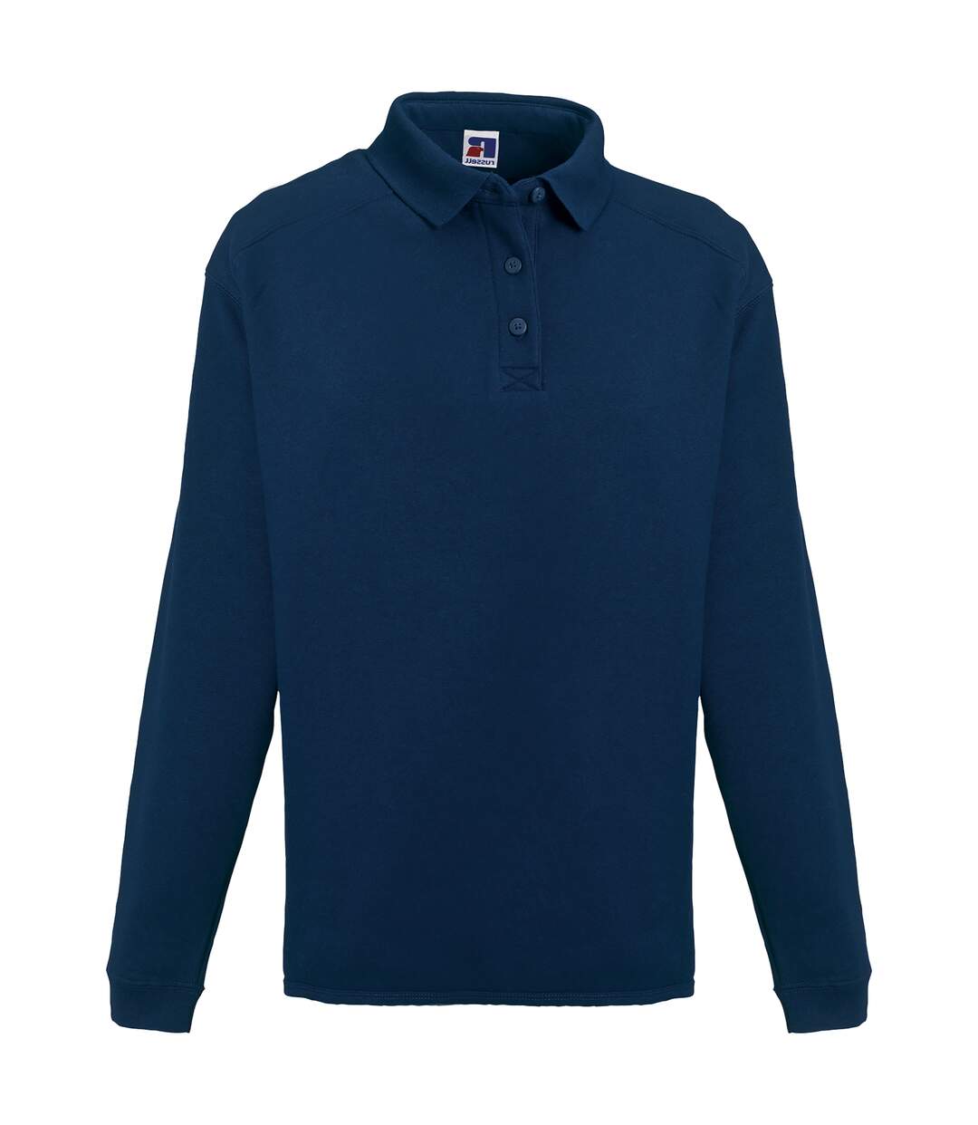 Europe sweatshirt avec col et boutons homme bleu marine Russell-1