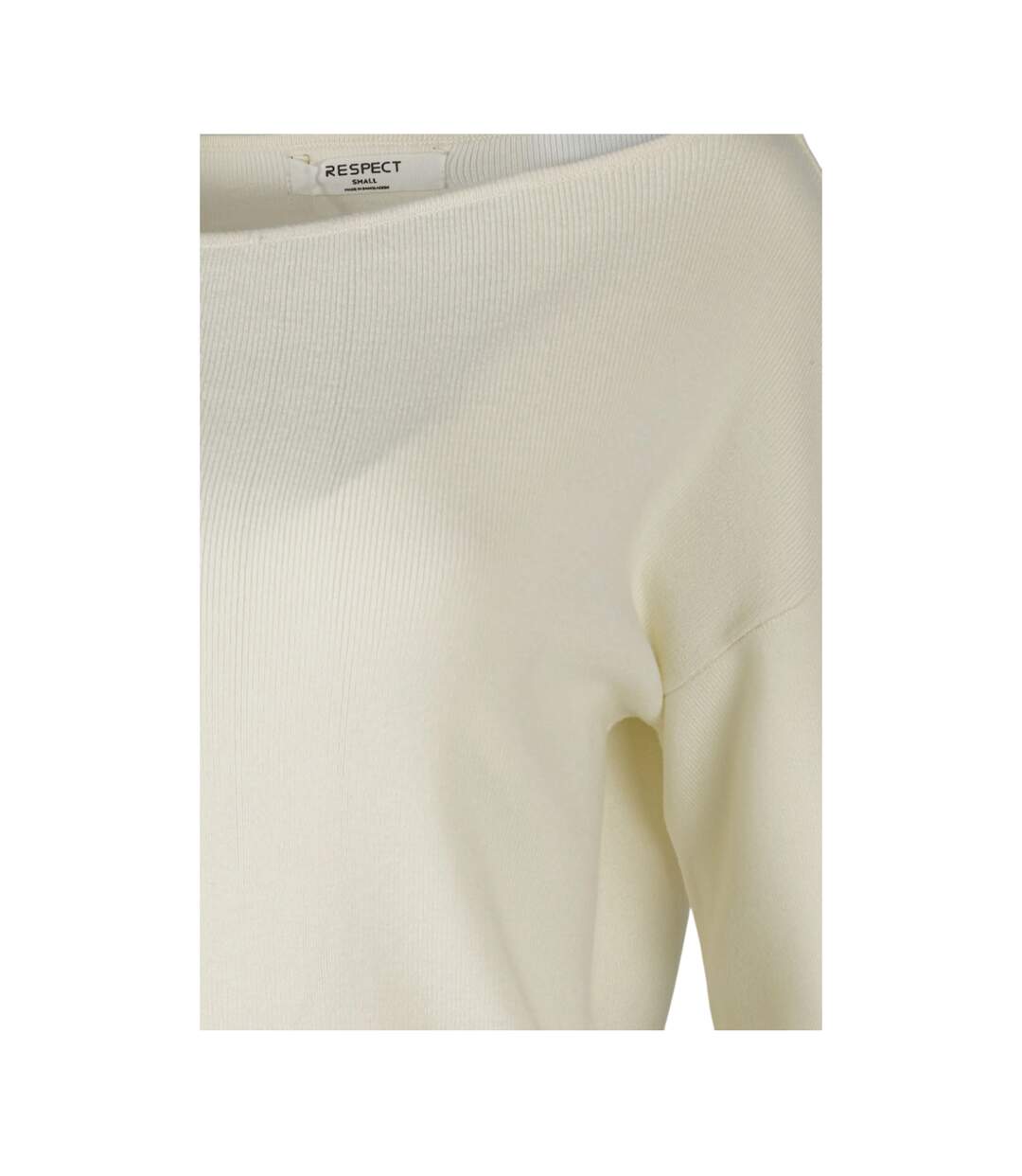 Pull Motif/style Côtelé Femme Blanc Minoti-4