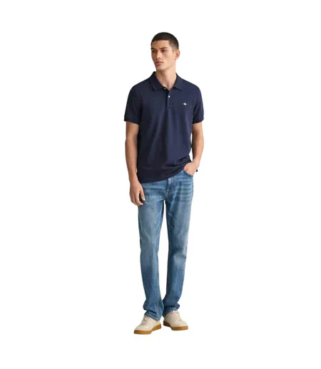 Mens Pique Polo Shirt Navy Gant