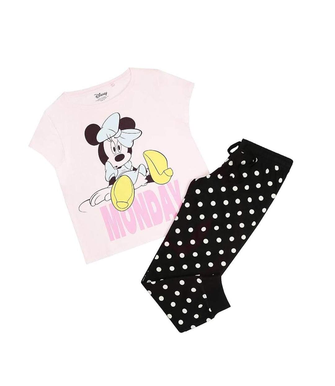 Pyjama rose/noir femme disney minnie monday-2