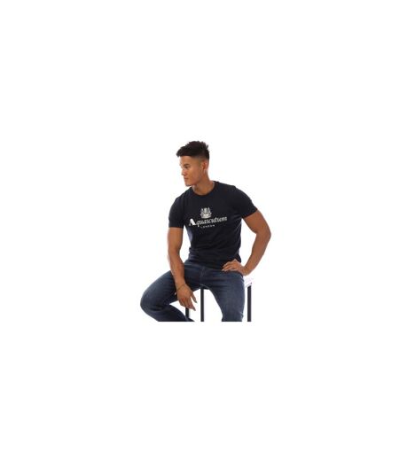 T-shirt Motif/style Logo Homme Bleu Marine Blanc Aquascutum