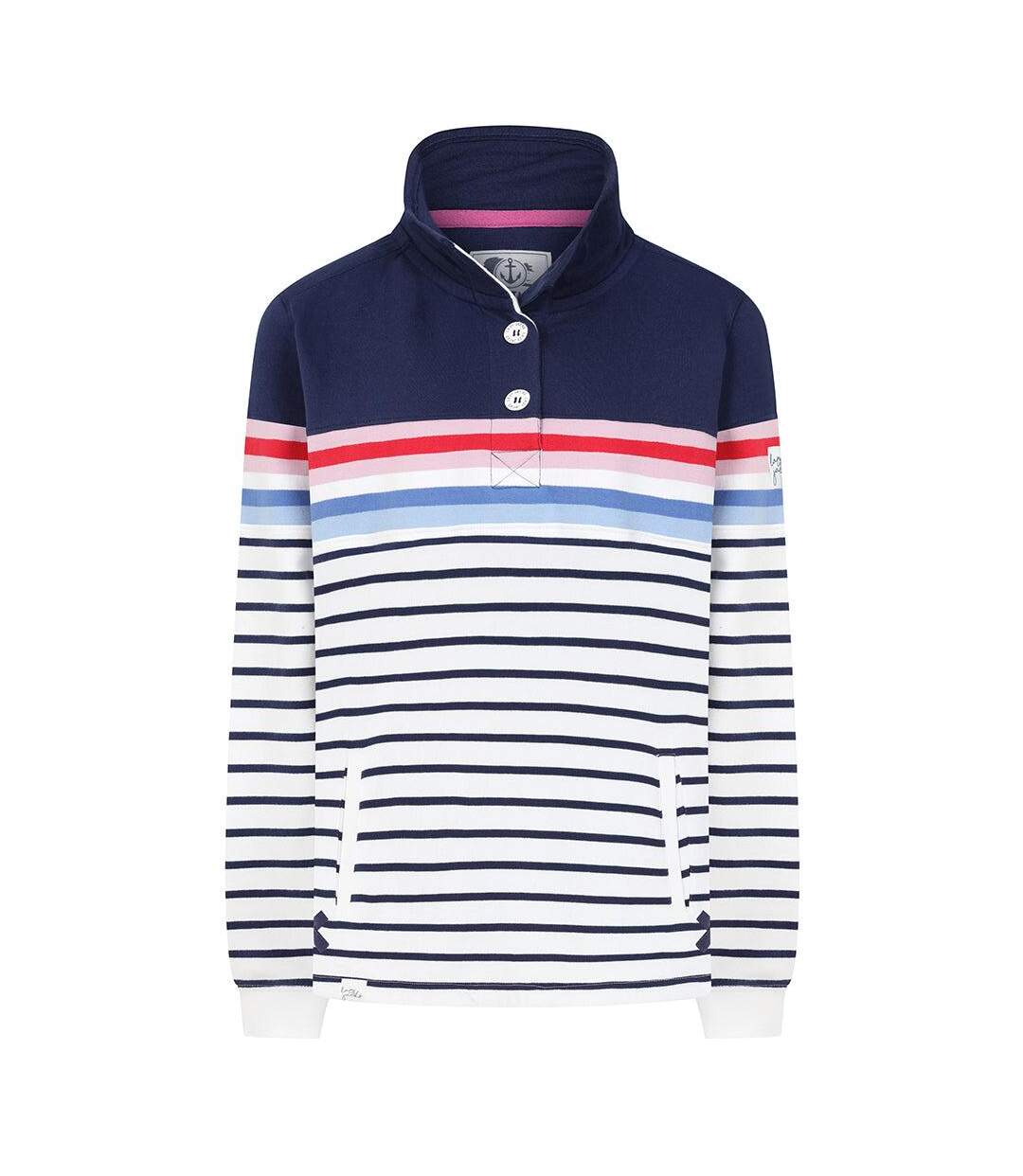 Sweat Motif/style Rayé Femme Rouge Lazy Jacks-1
