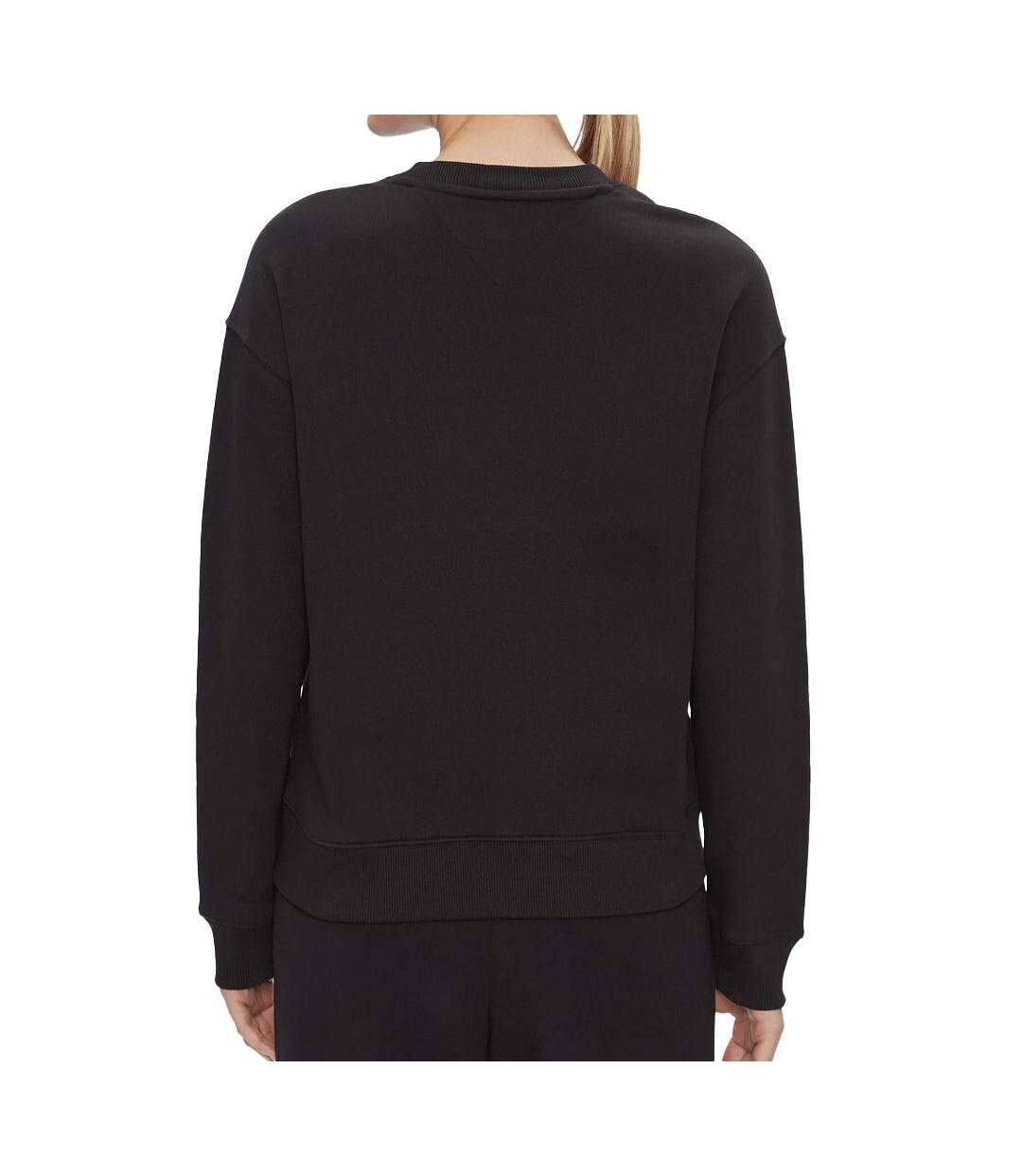 Sweat noir femme tommy hilfiger badge crew-2