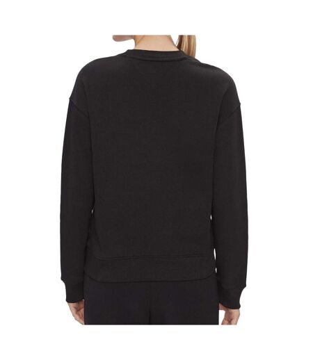 Sweat noir femme tommy hilfiger badge crew