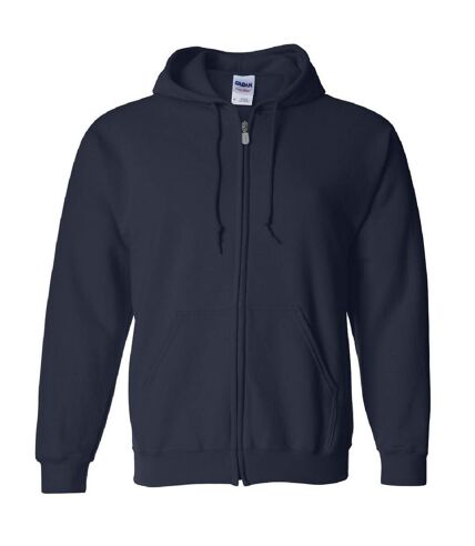 Gildan Heavy Blend Unisex Adult Full Zip Hooded Sweatshirt Top (Navy)