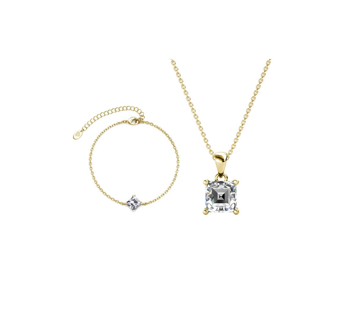 Parure Simple Square Calle, Cristal d'Autriche-1