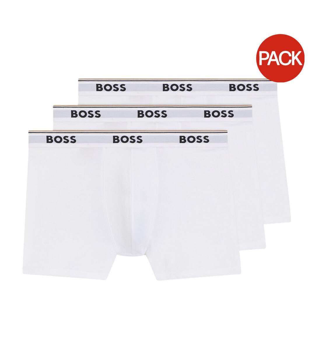Pack Of 3  Mens Logo Boxer Briefs  White Boss-2