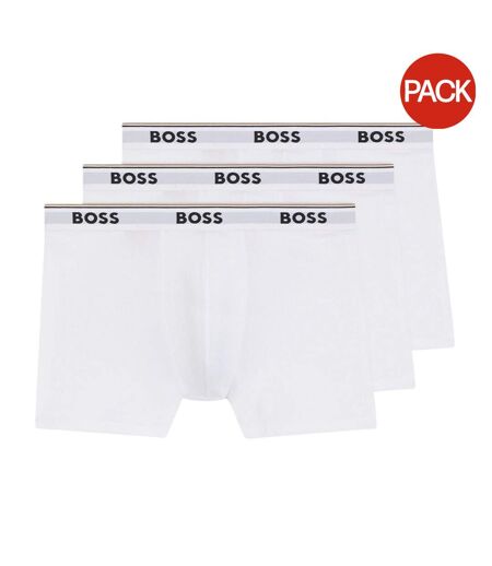 Pack Of 3  Mens Logo Boxer Briefs  White Boss