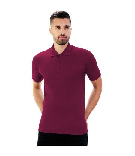 Classic Mens Pique Polo Maroon Casual