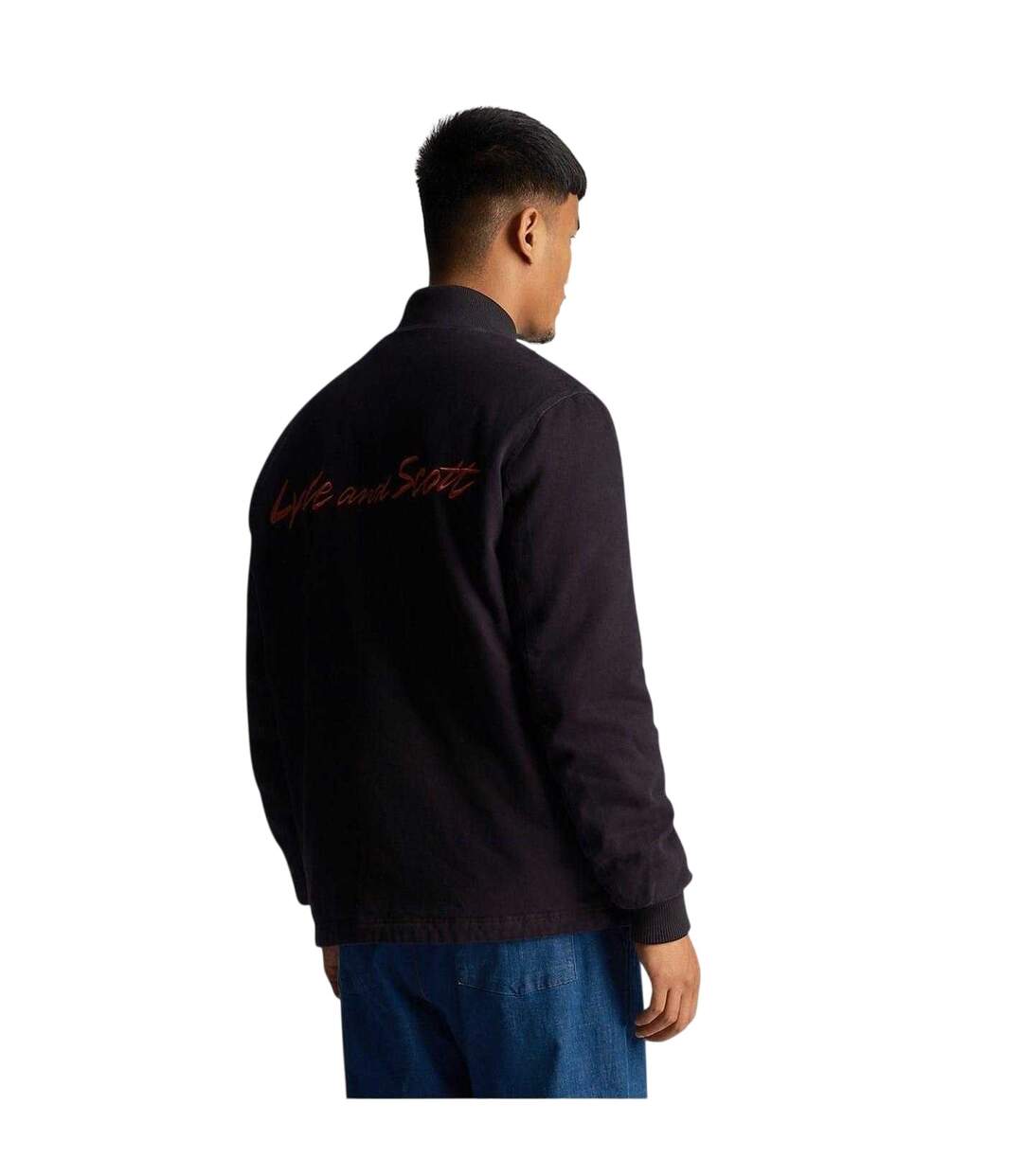 Mens Collared Bomber Jacket Dark Navy Lyle & Scott-3