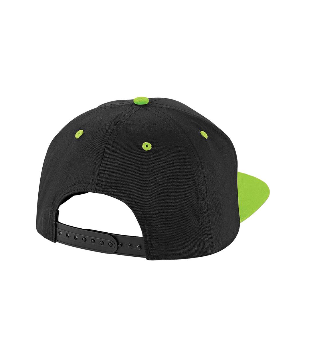 Casquette Ajustable Adulte Noir Vert Citron Beechfield-2