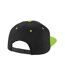 Casquette Ajustable Adulte Noir Vert Citron Beechfield-2