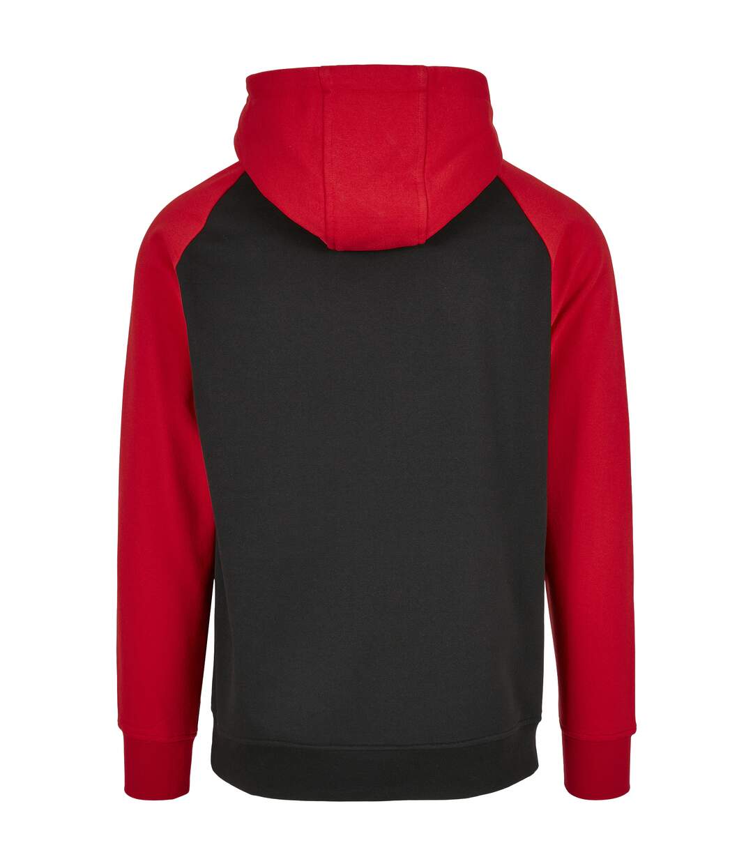 Mens Basic Raglan Hoodie Noir Rouge Build Your Brand-2