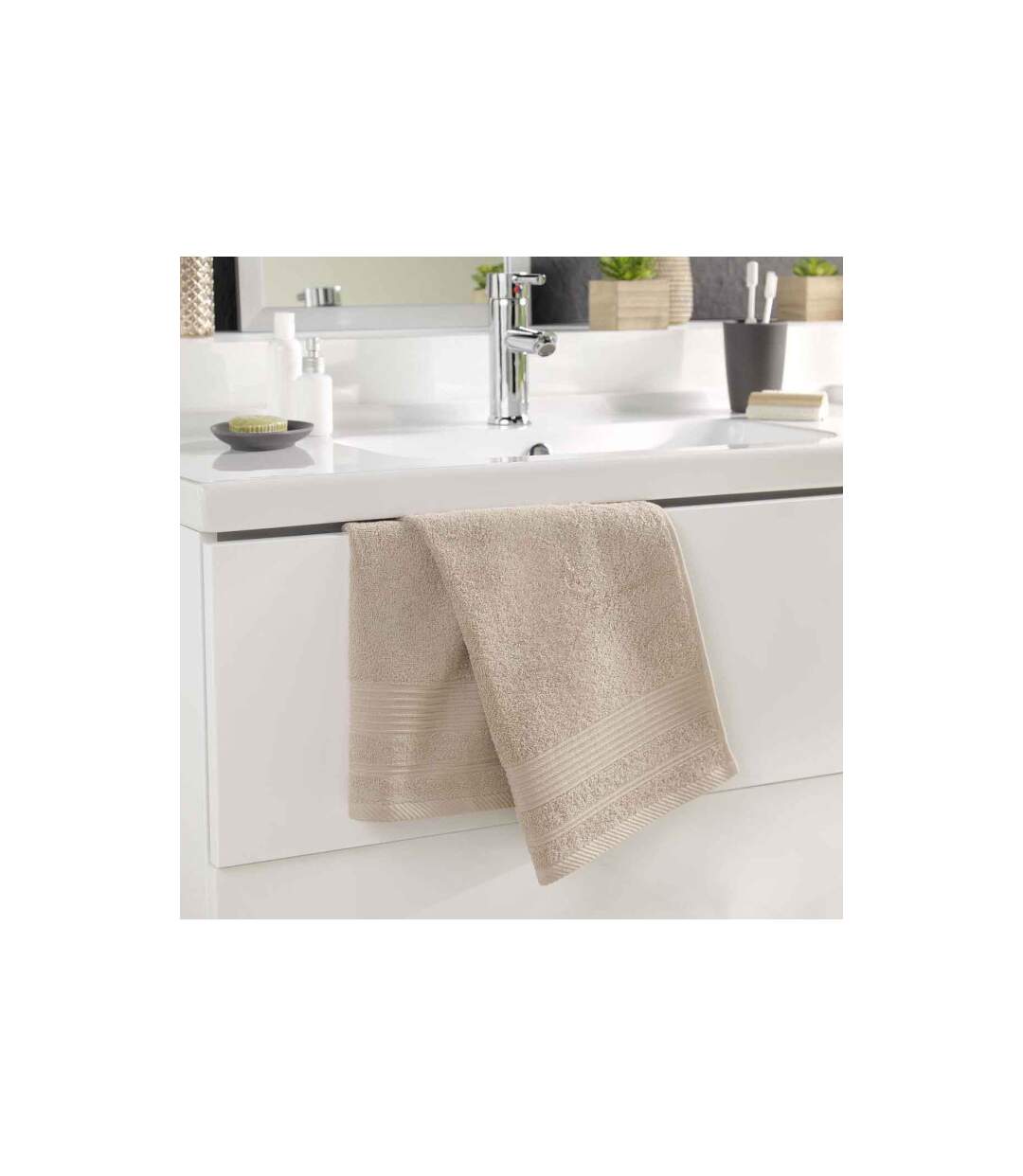Serviette de Toilette Tendresse 50x90cm Taupe-2