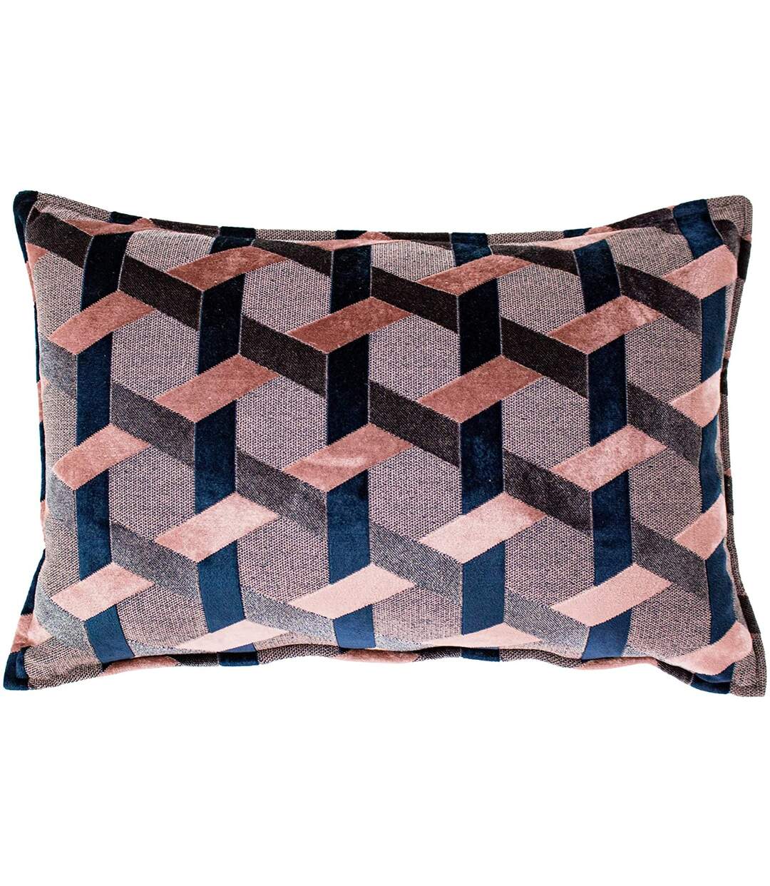 Delano lattice cushion cover one size blush pink/navy Paoletti